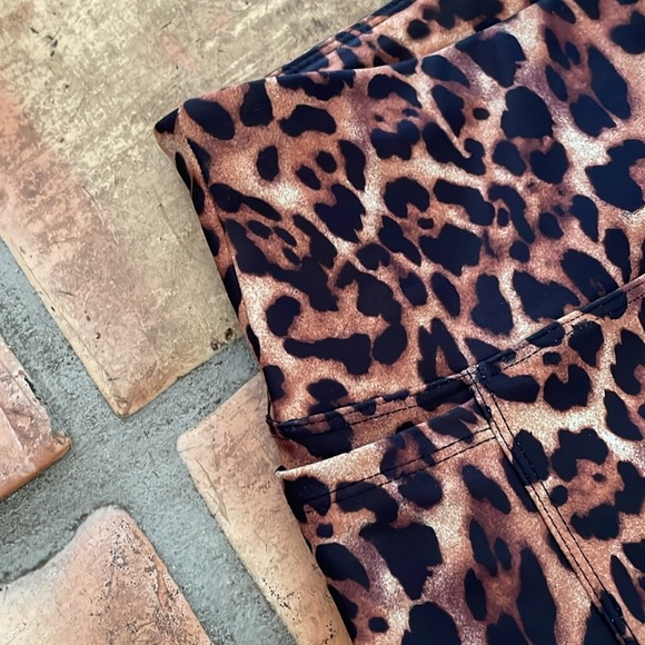 NEW Josie Natori Size Small Leopard Print Biker Shorts Athleisure New w Tags NWT - Picture 6 of 10